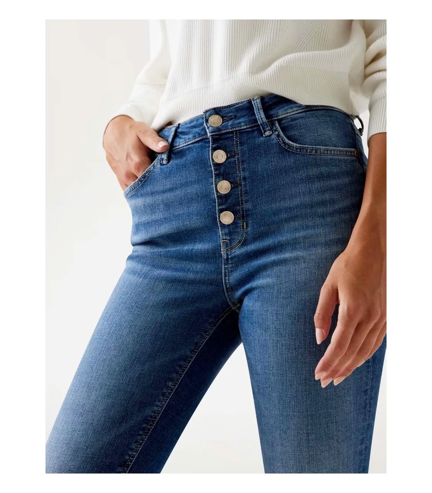 GUESS 1981 Exposed Button blue Sale