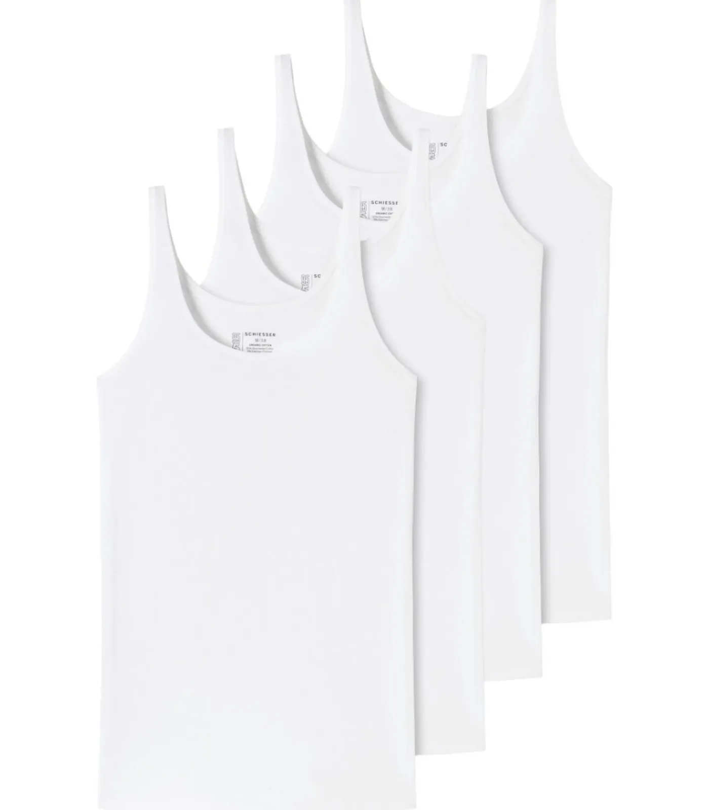 SCHIESSER 4 pack 95/5 organic cotton - onderhemd white