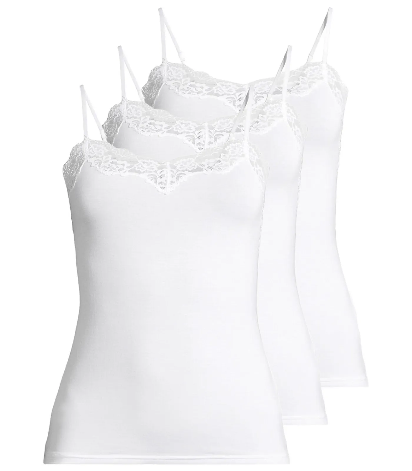 Nina from C. 3 pack Romance - spaghettitop white Discount