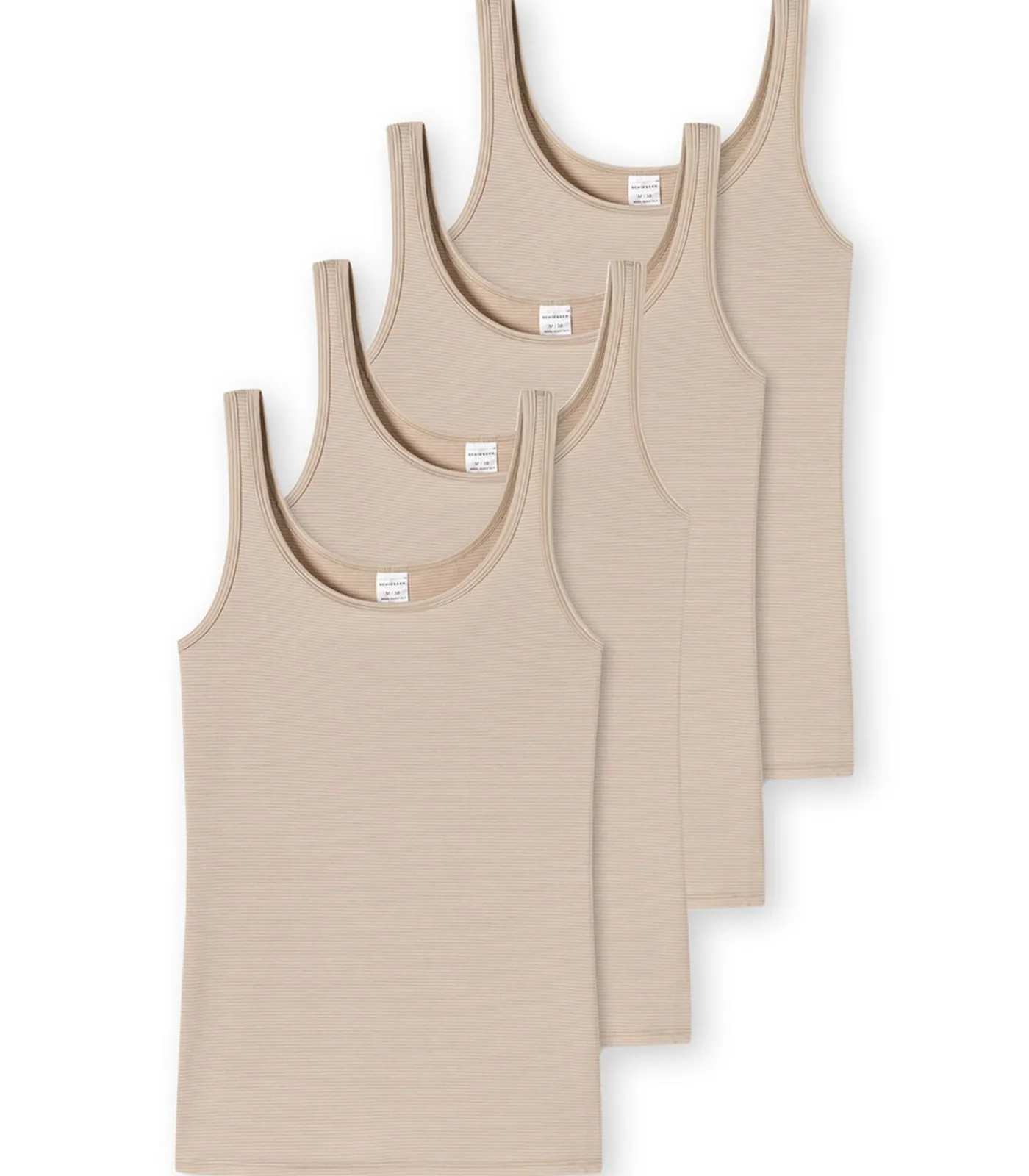 SCHIESSER 4 pack Modal Essentials - onderhemd lightBeige