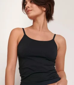 sloggi Aloe vera dames hemd - Ever infused shirt - Naadloos dames onderhemd smalle bandjes black Best