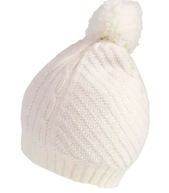 ISOTONER Aran gebreide damespet wit white Hot