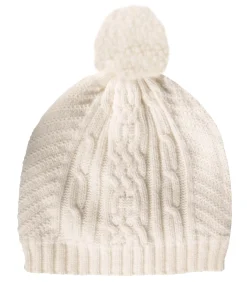 ISOTONER Aran gebreide damespet wit white Hot