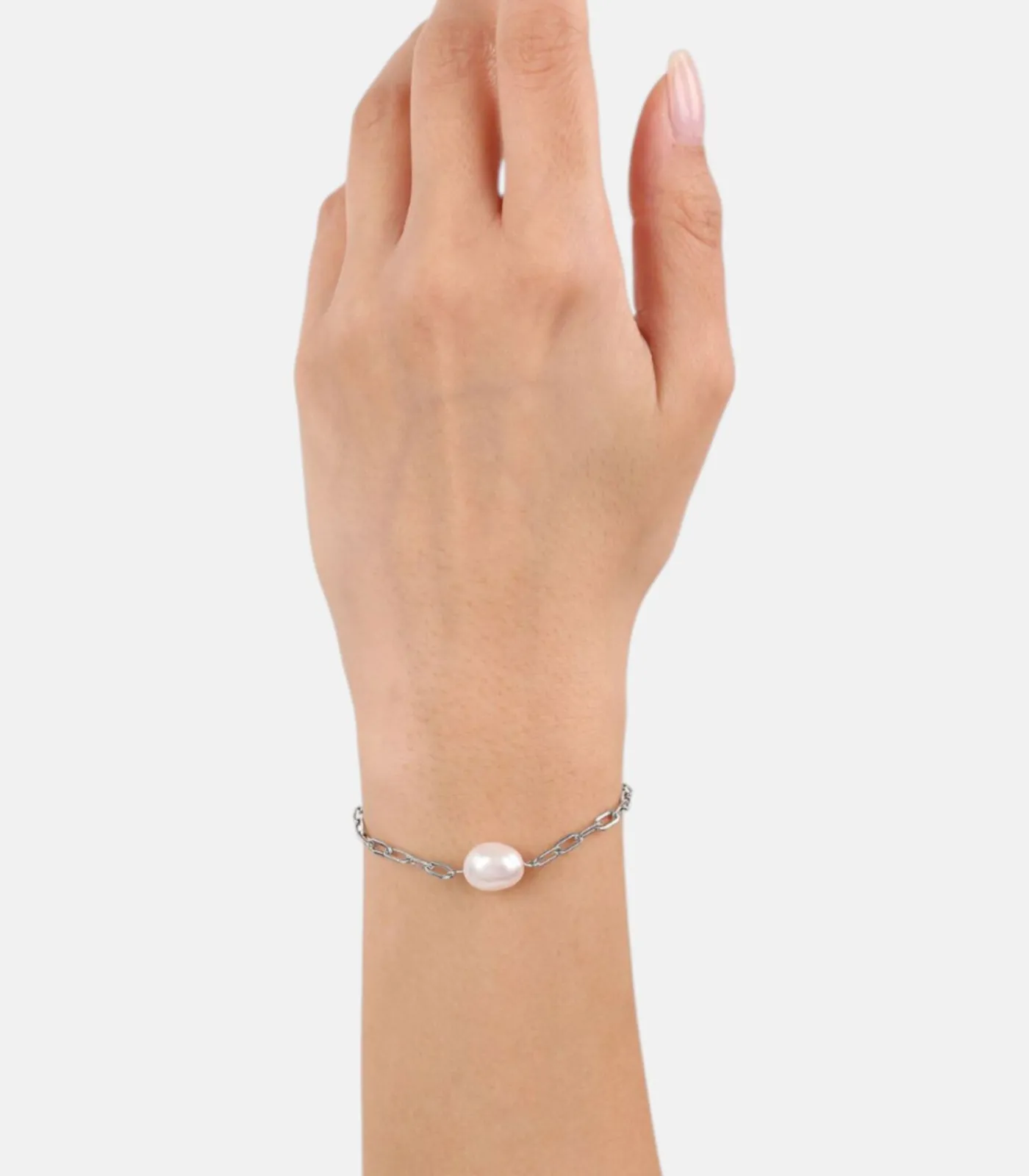 s.Oliver Armband m.Anh. voor dames, roestvrij staal, gekweekte zoetwaterparel silver