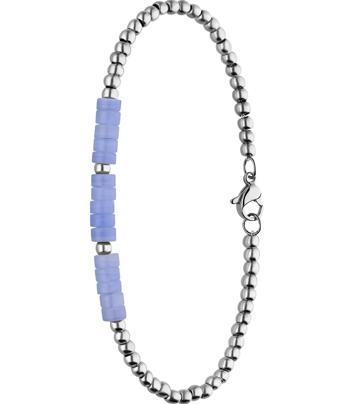 Lucardi Armband Staal 20 cm blue/silver Best
