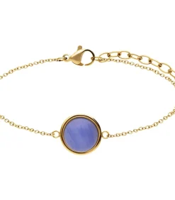 Lucardi Armband Staal 19 cm - Goudkleurig blue Discount