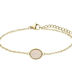 Lucardi Armband Staal 19 cm - Goudkleurig offWhite New