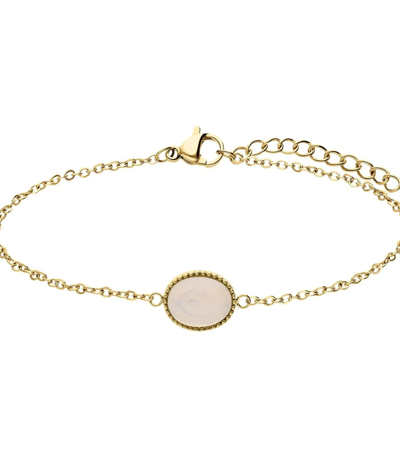Lucardi Armband Staal 19 cm - Goudkleurig offWhite New