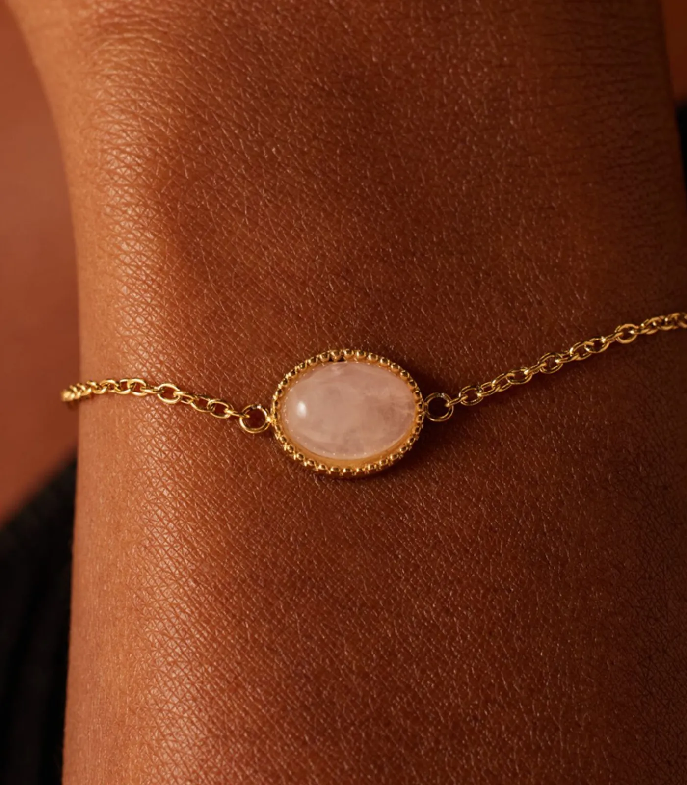 Lucardi Armband Staal 19 cm - Goudkleurig pink Outlet