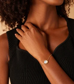 Lucardi Armband Staal 19 cm - Goudkleurig offWhite Hot