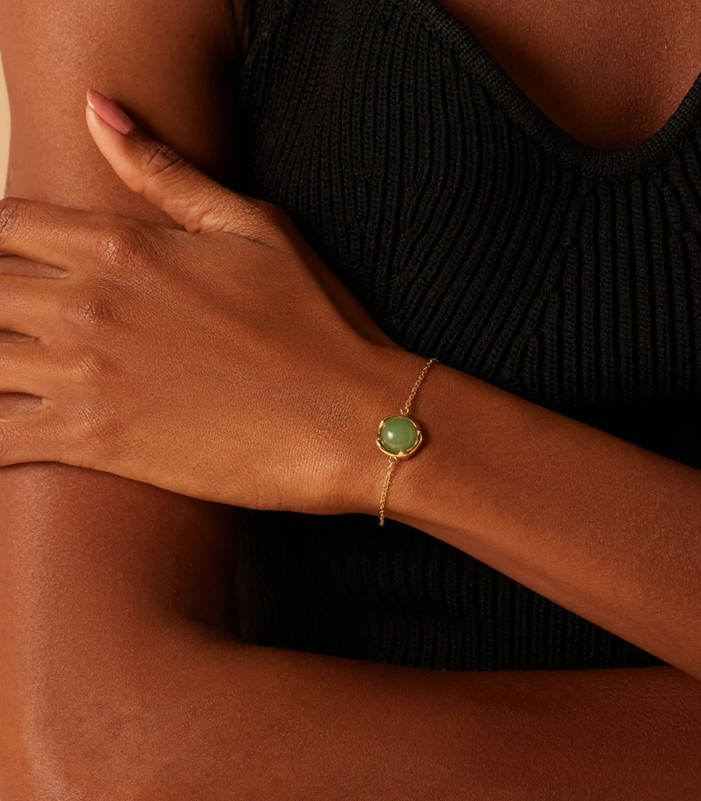 Lucardi Armband Staal 19 cm - Goudkleurig green Outlet