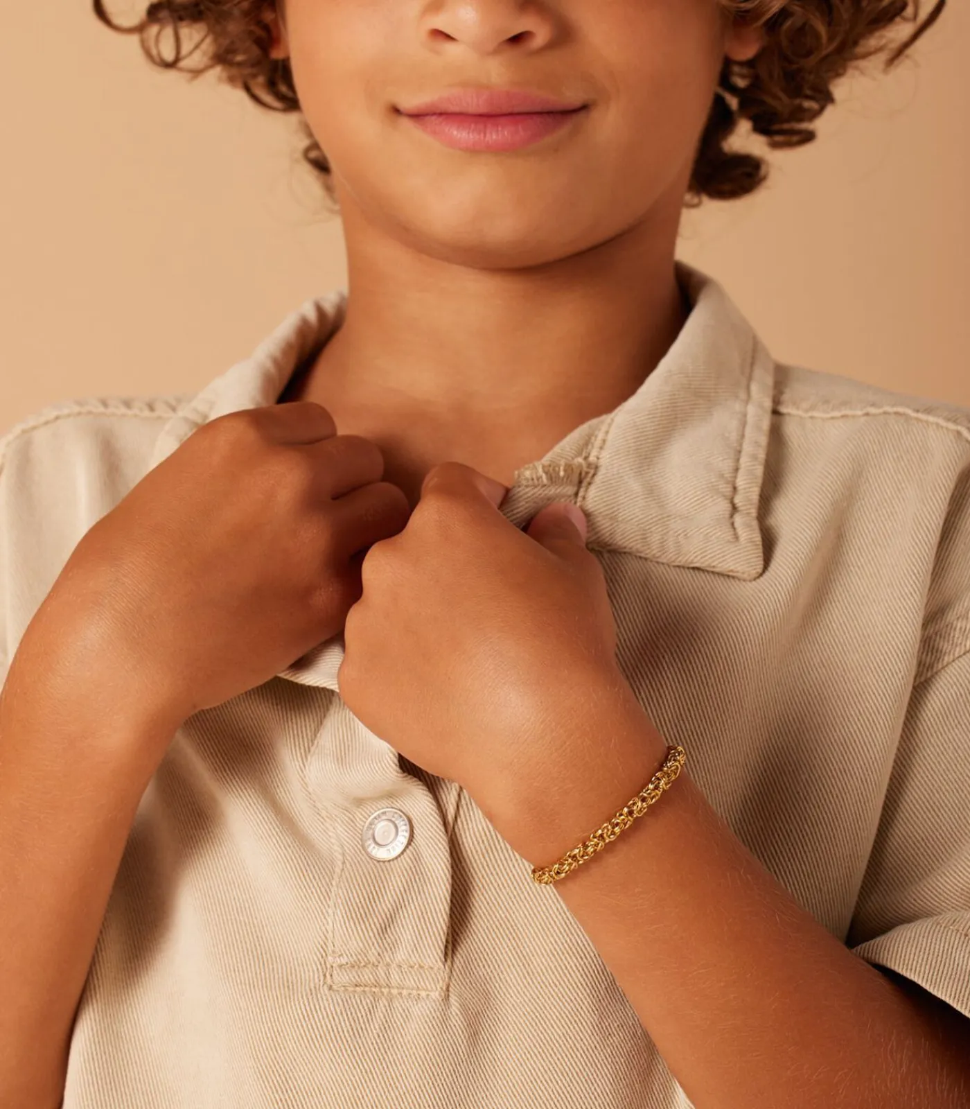 Lucardi Armband Staal 15 cm - Goudkleurig gold