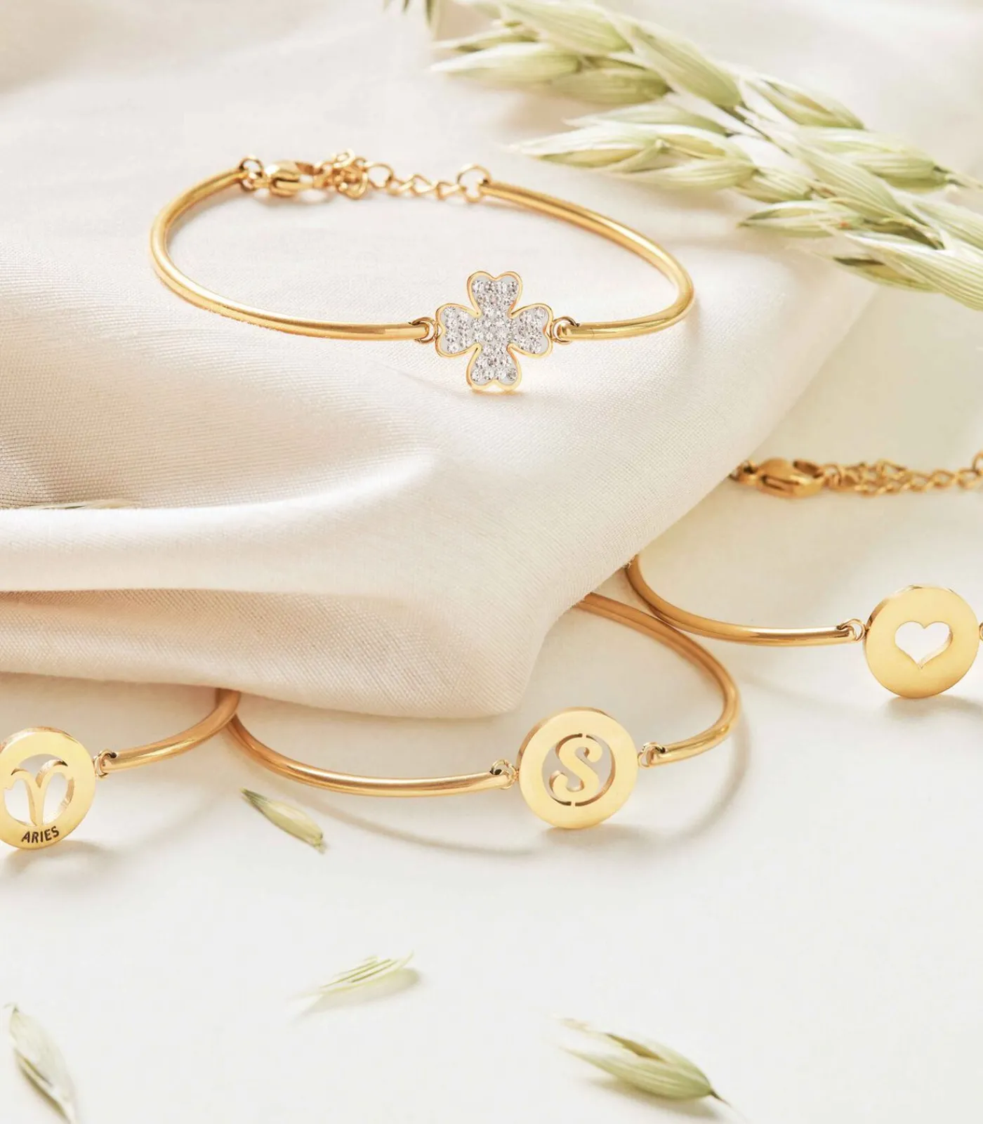 Lucardi Armband Staal 20 cm - Zilverkleurig gold