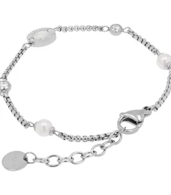 JOOP! Armband voor dames, roestvrij staal, zirkonia synth., glazen kraal silver Discount
