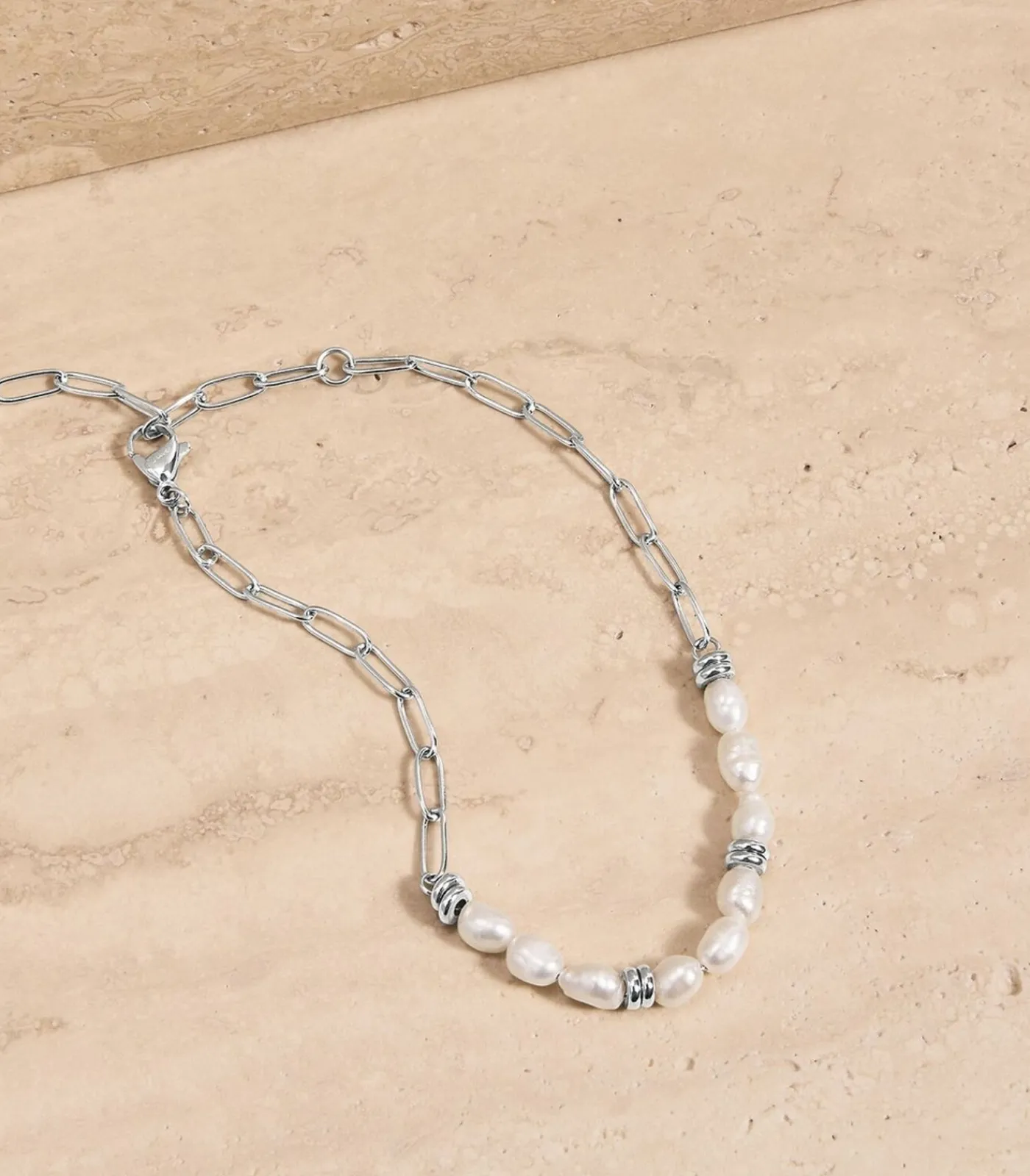 s.Oliver Armband voor dames, roestvrij staal, gekweekte zoetwaterparel silver Sale
