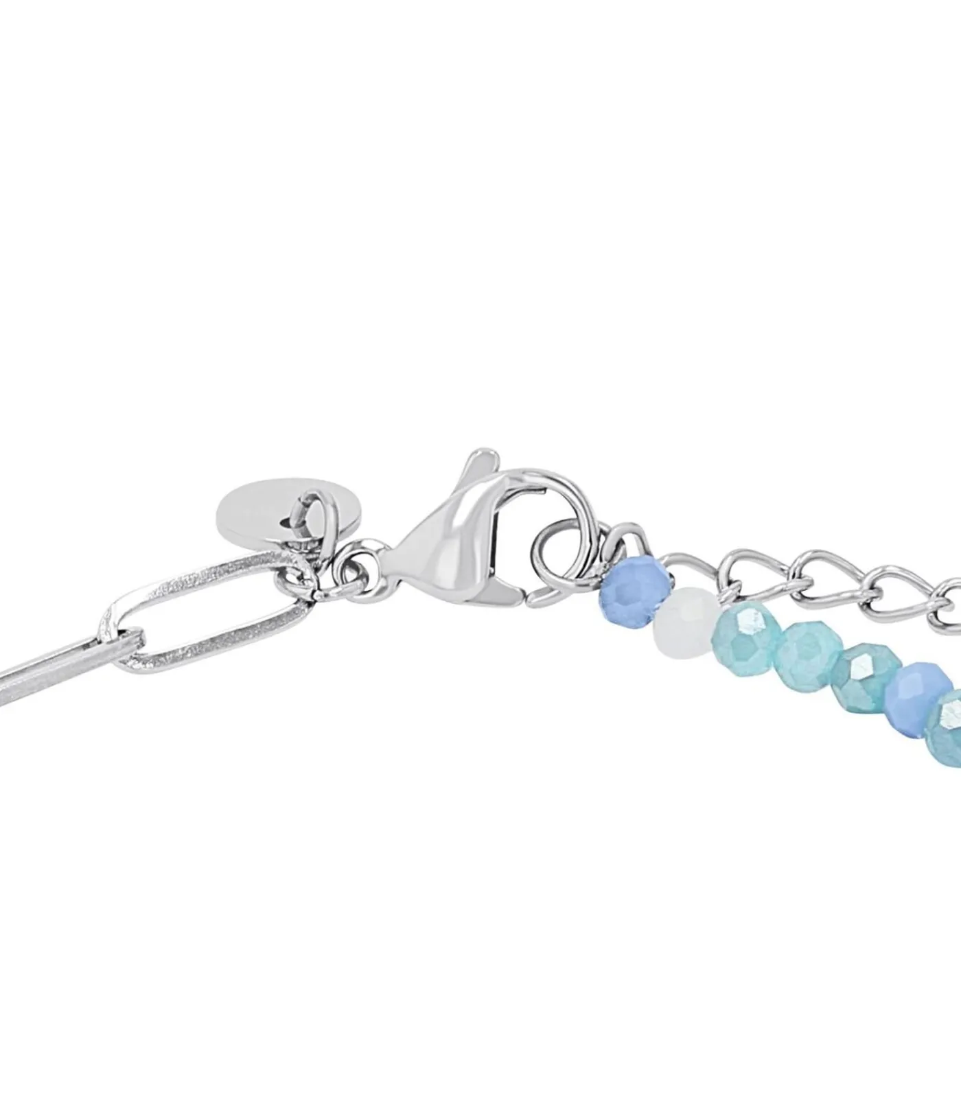 NOELANI Armband voor dames, roestvrij staal, glazen kraal silver Clearance