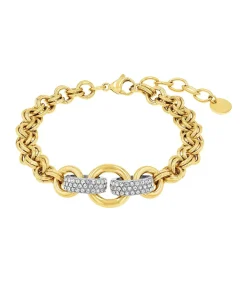 JOOP! Armband voor dames, roestvrij staal, zirkonia synth. gold Outlet
