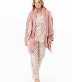 LE CHAT Asymmetrische jas van flanellen pluche ESSENTIEL 179 pink Sale
