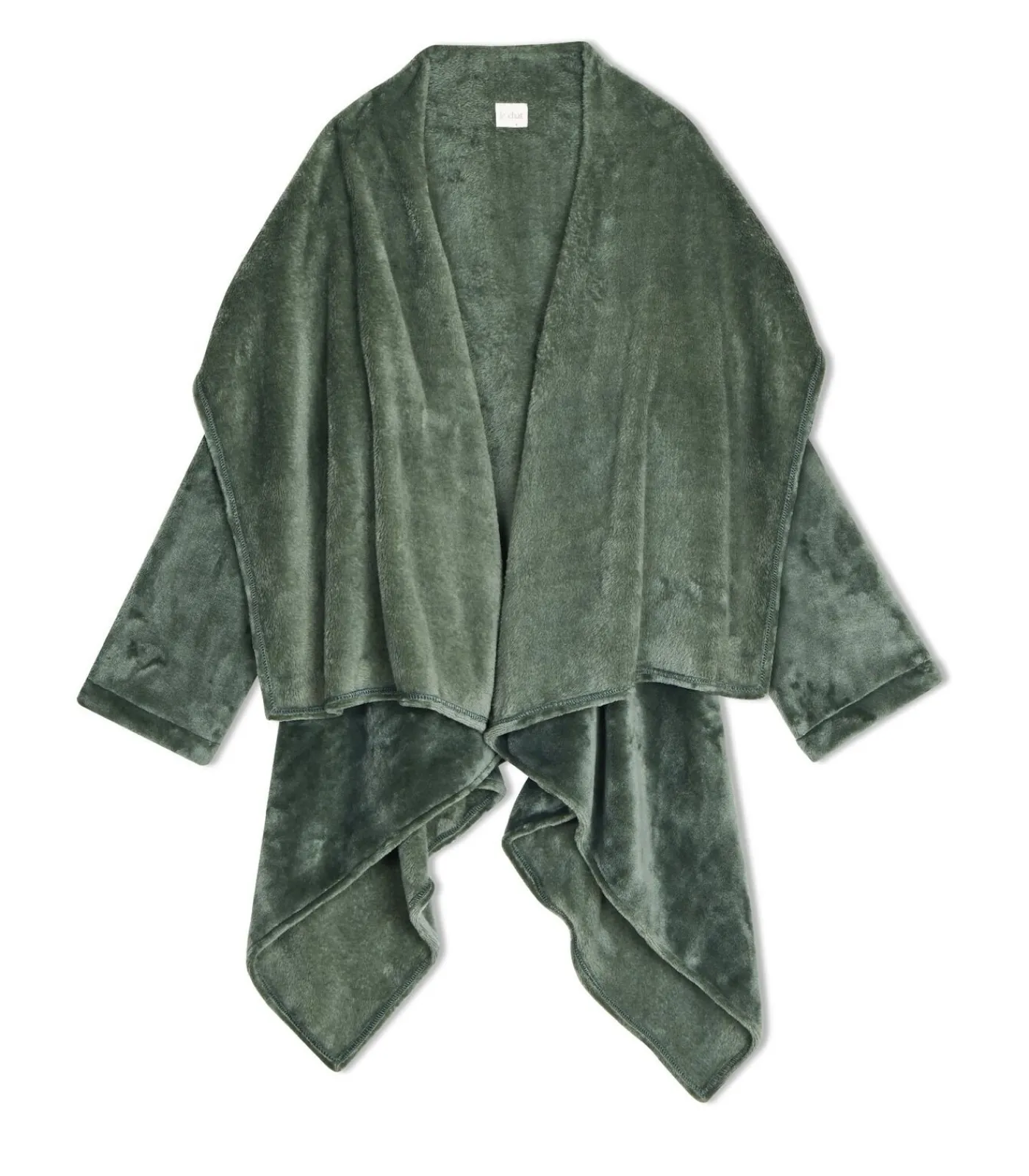 LE CHAT Asymmetrische jas van flanellen pluche ESSENTIEL 179 green Sale