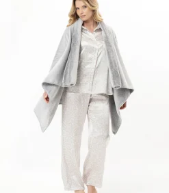 LE CHAT Asymmetrische jas van flanellen pluche ESSENTIEL 179 gray Online