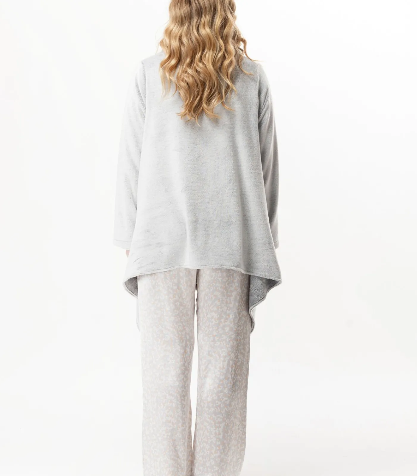 LE CHAT Asymmetrische jas van flanellen pluche ESSENTIEL 179 gray Online