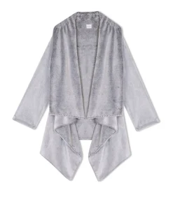 LE CHAT Asymmetrische jas van flanellen pluche ESSENTIEL 179 gray Online