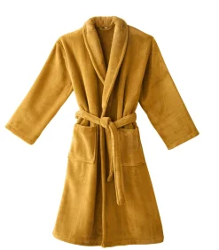Blanc des Vosges ATHENA Curry - Badjas unisex microvezel ochreYellow Sale