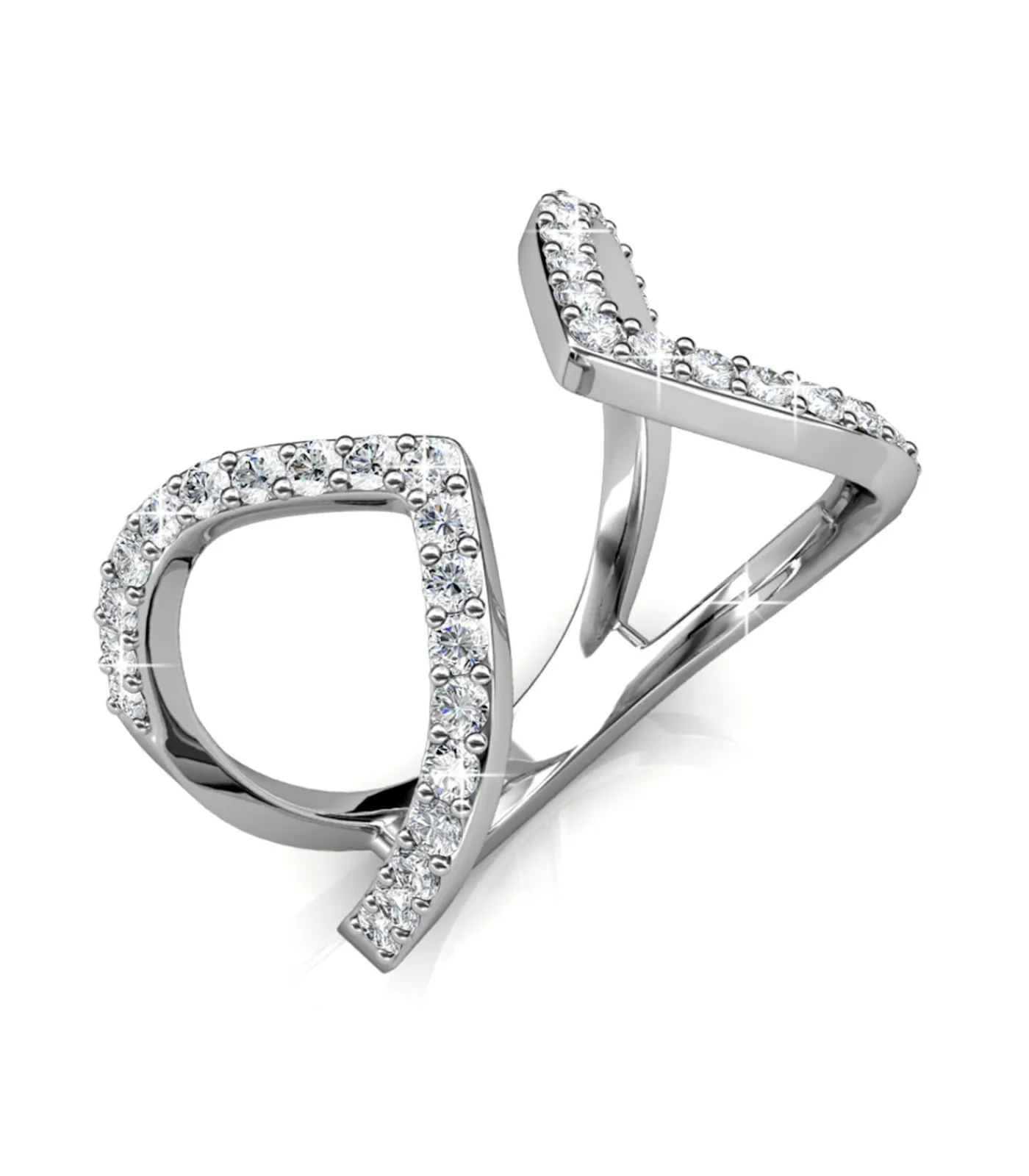 MYC-Paris Aurora ring - Oostenrijks kristal van zeer hoge kwaliteit silver/white Hot