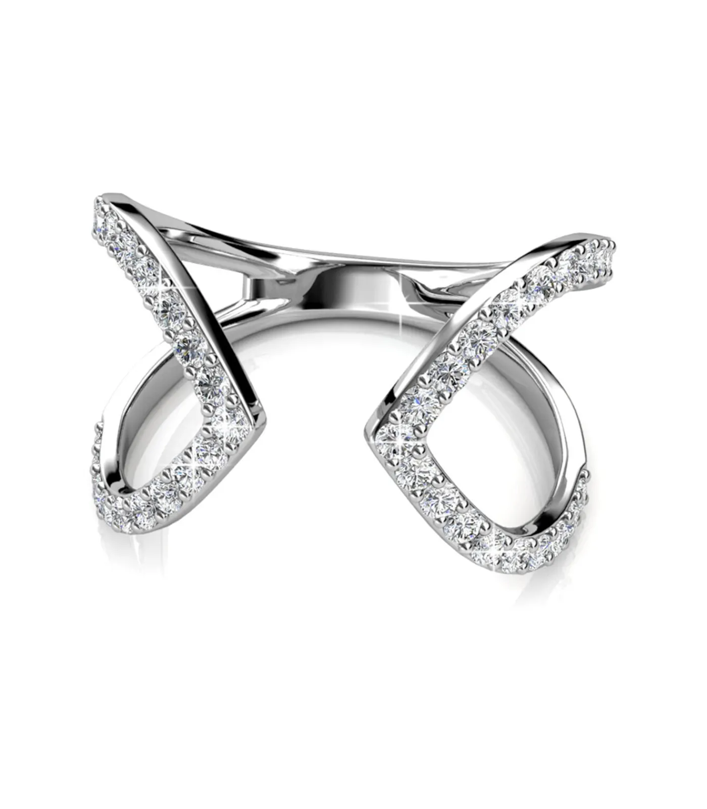 MYC-Paris Aurora ring - Oostenrijks kristal van zeer hoge kwaliteit silver/white Hot