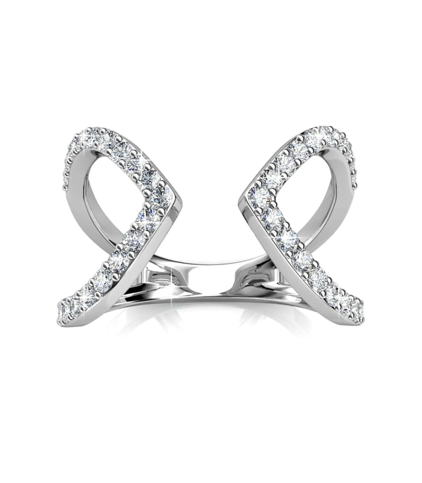 MYC-Paris Aurora ring - Oostenrijks kristal van zeer hoge kwaliteit silver/white Hot