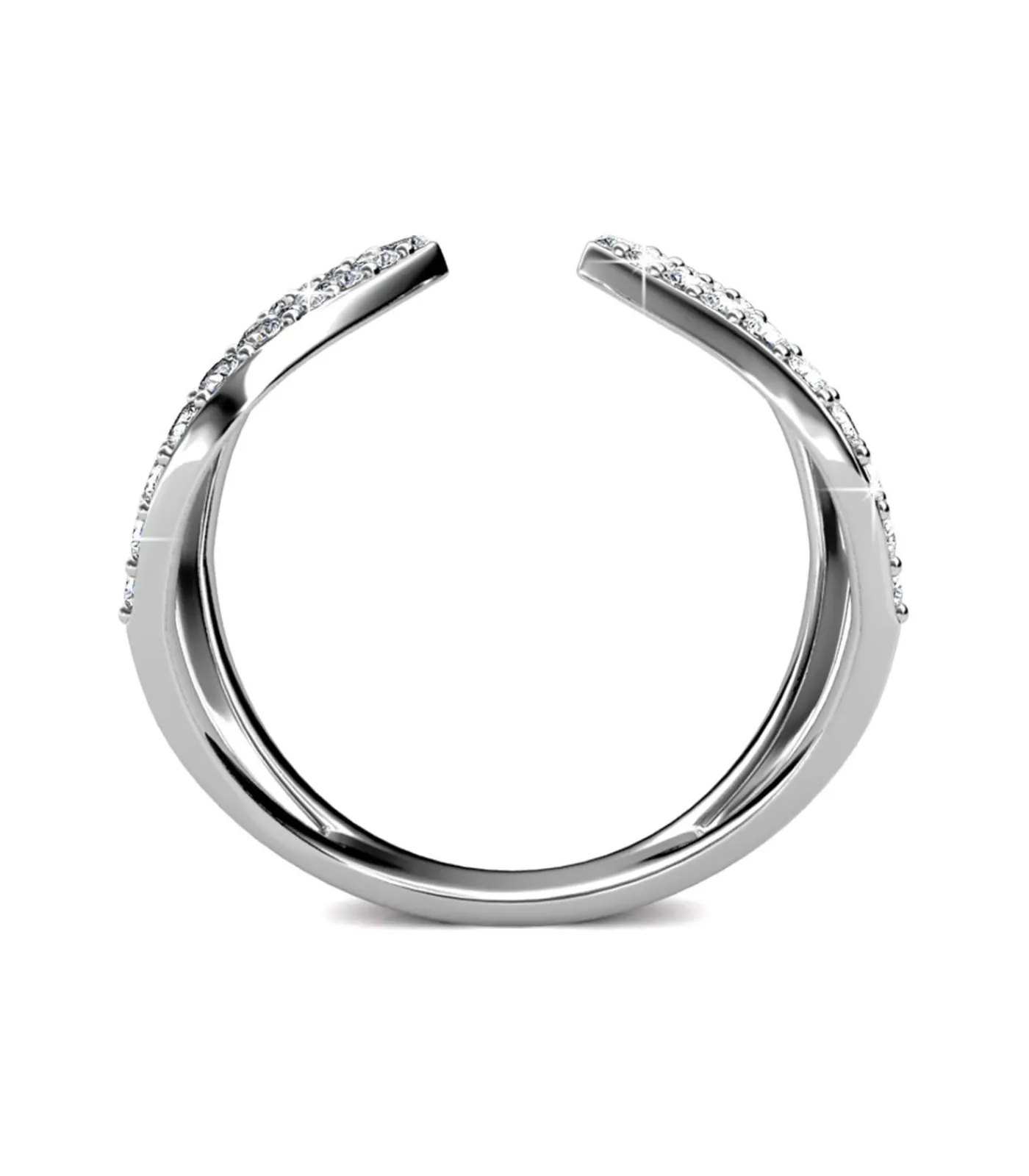 MYC-Paris Aurora ring - Oostenrijks kristal van zeer hoge kwaliteit silver/white Hot