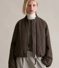 Marc O’Polo DENIM Aviator-stijl relaxed cropped blouson brown Clearance