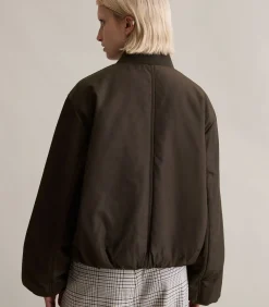 Marc O’Polo DENIM Aviator-stijl relaxed cropped blouson brown Clearance