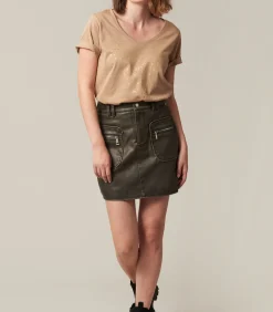 Deeluxe AYLA - Casual korte rok van kunstleer darkGreen New