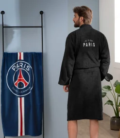PSG Badjas 100% katoen, PREMIUM black New