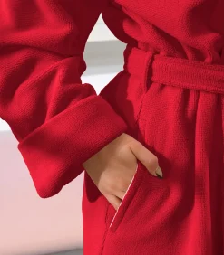 Mood!t Badjas Reese, Donker Rood - M - Unisex - Katoen/Polyester red Best