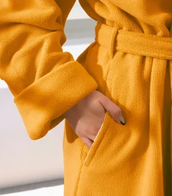 Mood!t Badjas Reese, Sunshine geel - M - Unisex - Katoen/Polyester yellow New