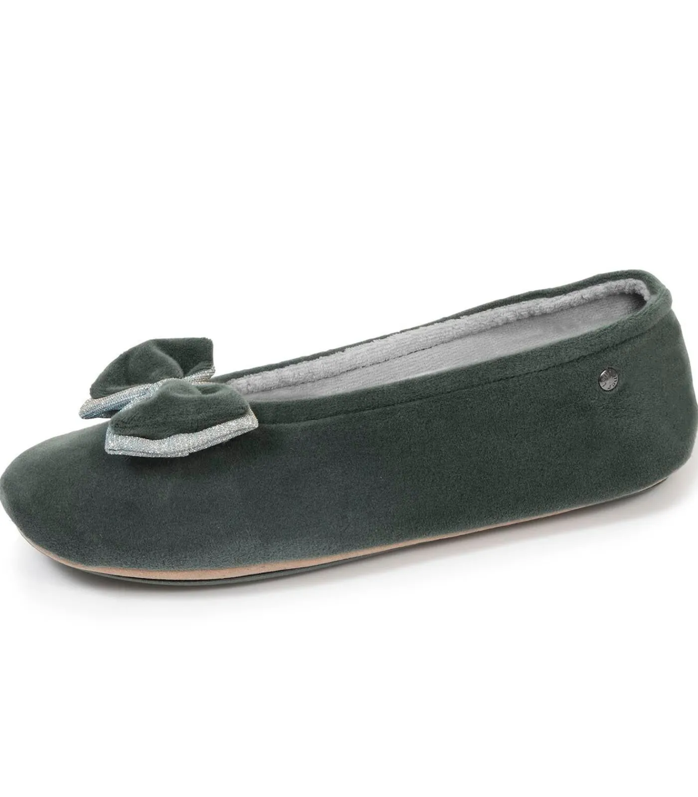 ISOTONER Balletpantoffels dames met dubbele strik Sage lightGreen Sale