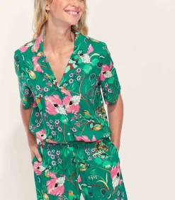 La Fiancée Bedrukt Homewear overhemd KINNAUR neonGreen Best