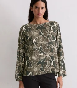 Marc O'Polo Bedrukte blouse overhemd los darkGrey New