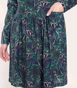 La Fiancée Bedrukte jurk Ecovero OKI darkGreen Sale