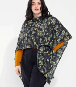 La Fiancée Bedrukte poncho MILO black Sale