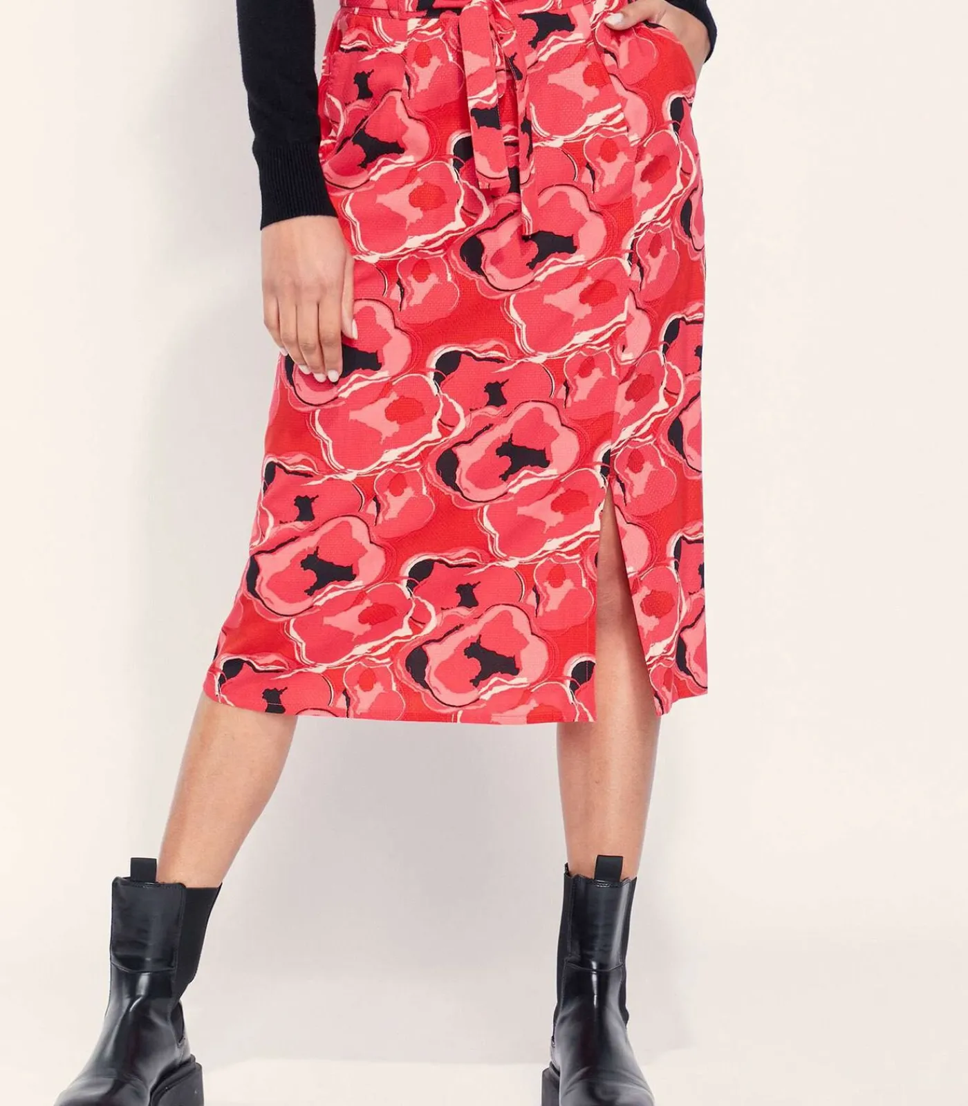 La Fiancée Bedrukte rok AKASH red New