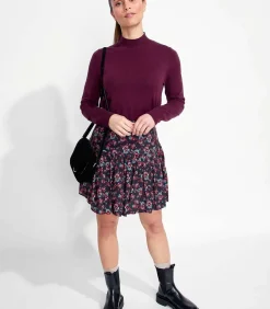 La Fiancée Bedrukte vloeibare korte rok PATNA darkGrey Clearance