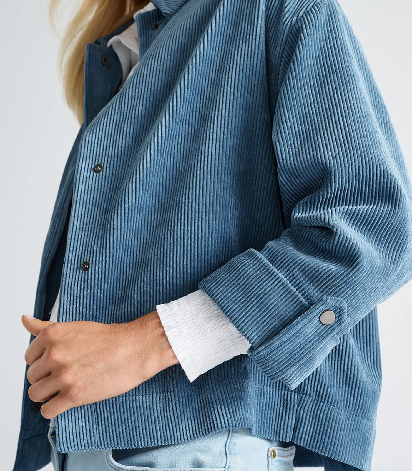 Marie Méro Blauw bloesjasje in velours blueJeans Online