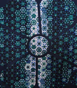 La Fée Maraboutée Blauw zijden vierkant met print petrolBlue Outlet