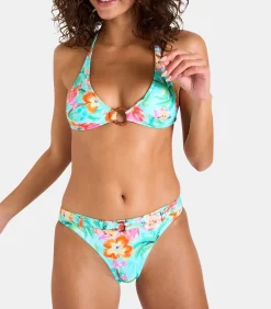 Banana Moon Blauwe bikinitop met tropische print MINEW DRAGONFRUIT blue