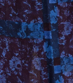 La Fée Maraboutée Blauwe en pruimkleurige sjaal van wol blue