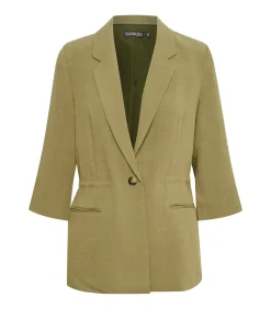 Soaked in Luxury Blazer met trekkoord voor dames Camile green Hot