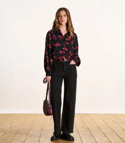 La Fée Maraboutée Bloes met bloemenprint zwart en rood black Online